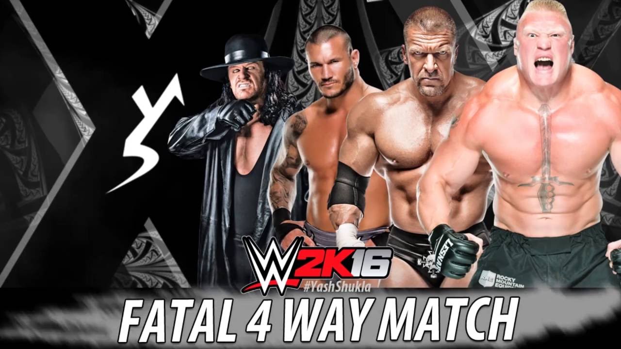 Wwe 2k16 Fatal 4 Way Match Brock Lesnar Vs Randy Orton Vs