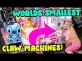 SMALLEST CLAW MACHINES EVER! Worlds Smallest TINY Arcade WINS!