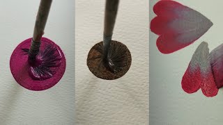 Three different easy acrylics flower painting ideas | Onestroke painting | Flower painting tutorial