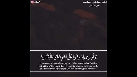 ولو ترى إذ وقفوا على النار فقالوا يا ليتنا نرد ولا نكذب بآيات ربنا || عبدالباسط عبدالصمد رحمه الله