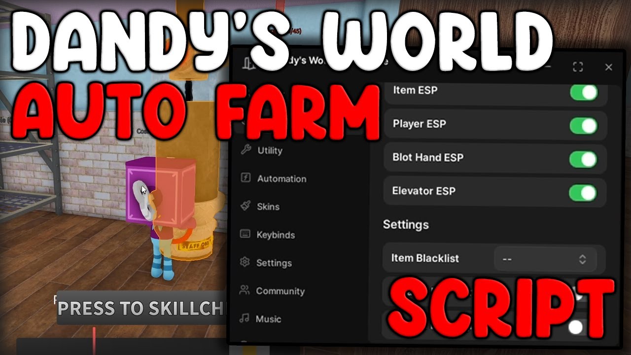[☃️ОБНОВЛЕНИЕ] Новый скрипт для автоматической фармации в Dandy's World, Monster Esp, Items Esp -...