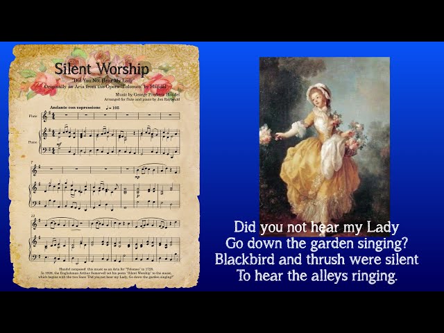 Silent Worship (Did You Not Hear My Lady?) - music by Handel - arranged for flute and piano class=