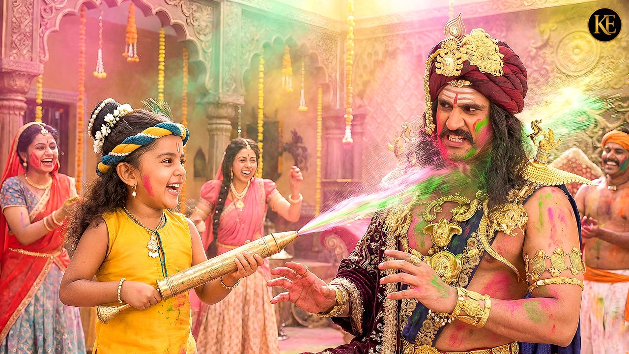 बाल कान्हा ने कंस को फेंका रंग, कंस हुआ आग-बबुला! | Yashomati Maiyaa Ke Nandlala || Krishan leela