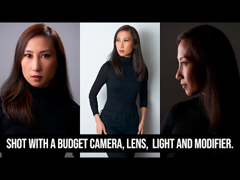 How to Use a BUDGET Camera, Lens, Light and Modifier to Create THREE Beautiful Studio Portraits.