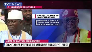 (WATCH) Dignitaries Present to Welcome President-Elect Bola Tinubu, Wife