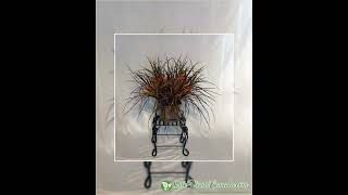 16" Artificial Autumn PVC Grass Bush (3 Plants/Pot) | Indoor/Outdoor Fall Color