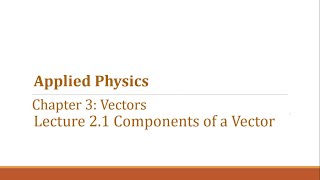 04. Components of a Vector | Applied Physics
