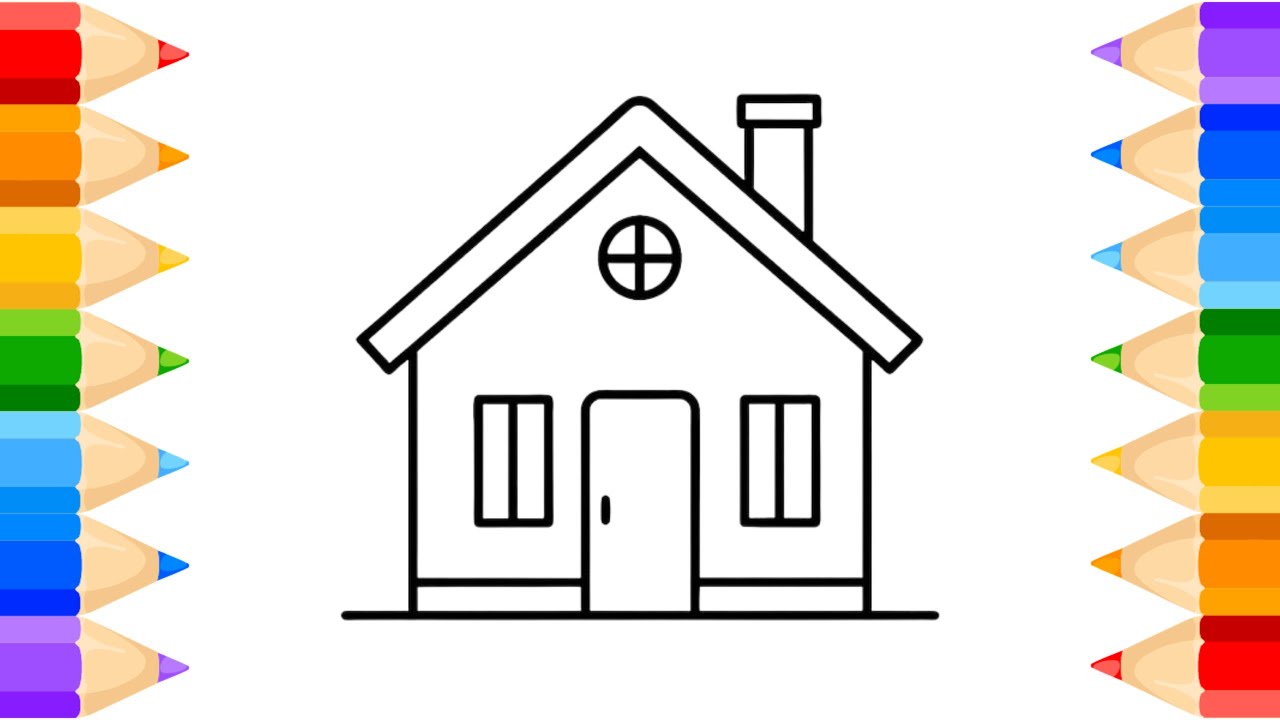 Как рисовать дома: рисование, раскрашивание и живопись для детей и малышей_ Детское искусство 🌈🎨@...