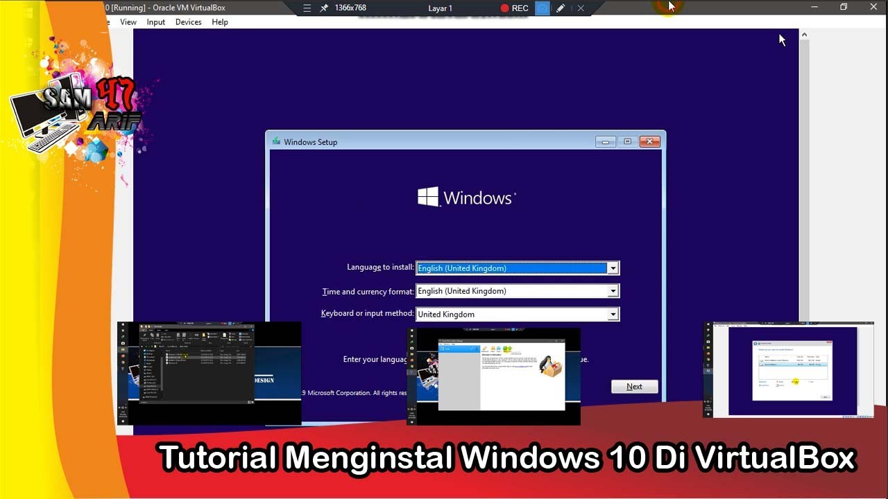 instal windows 10 di virtualbox