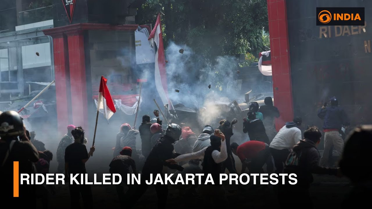 Rider killed in Jakarta protests