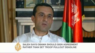 Afghanistan's former spy chief Amrullah Saleh takes a dig at US over 2014 troops pull out.