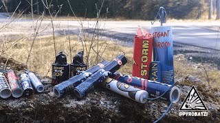 Fette F4 Polenböller Zünden 2025 Barracuda, Gigant Maroon, T-Storm, T-Rain, Fatman Apollo 100