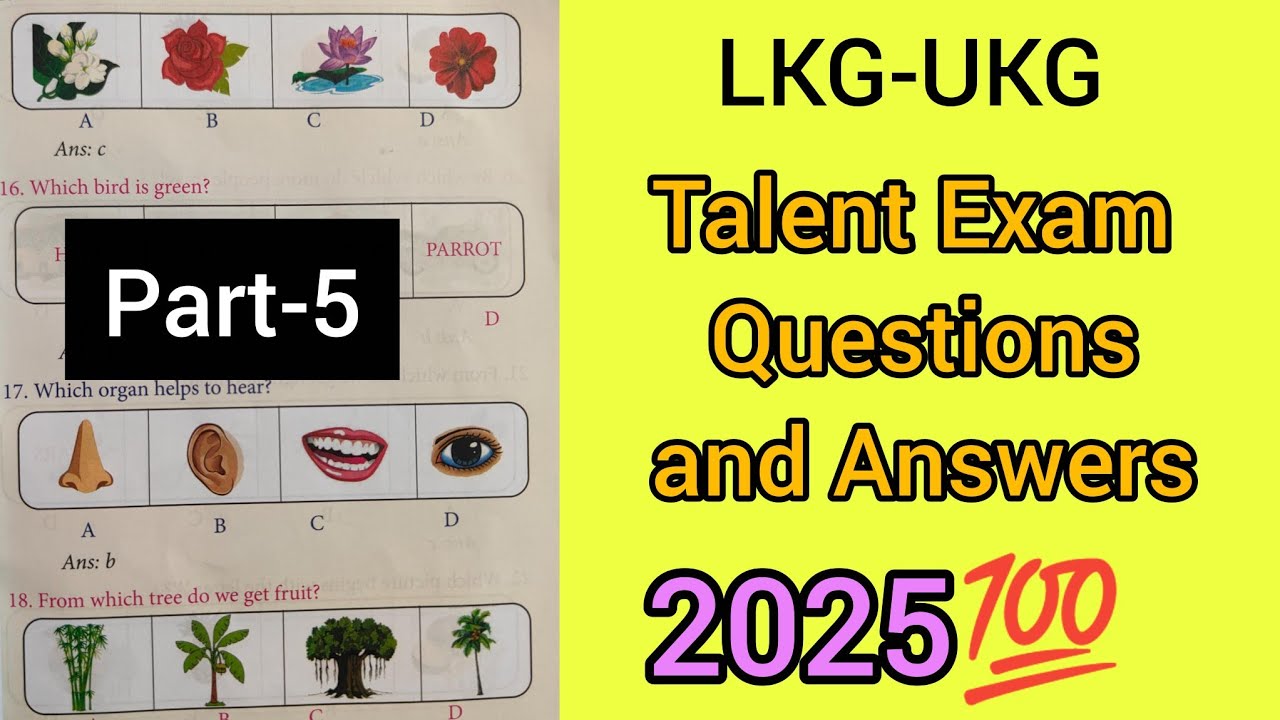 LKG-UKG TALENT EXAM CLASS,QUESTIONS AND ANSWERS /2025🥰