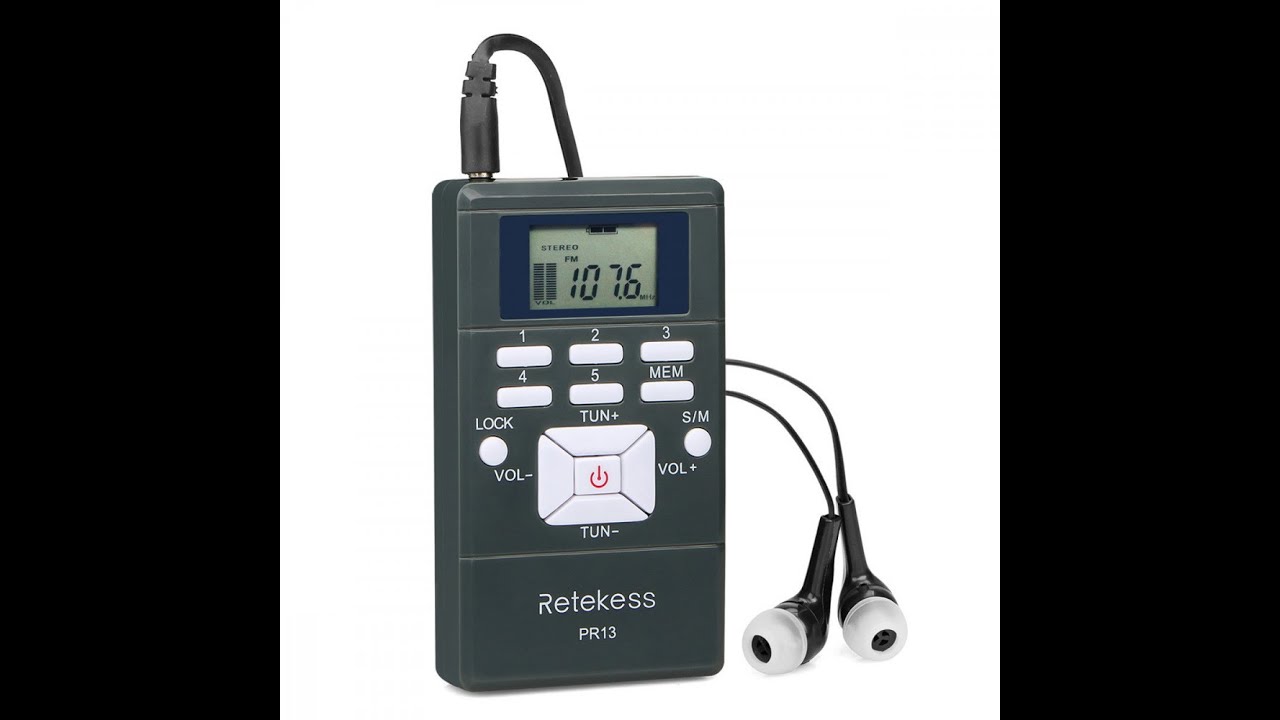 Кишенькове FM-радіо Retess PR13 C 24-годинним цифровим годинником, регулятор гучності