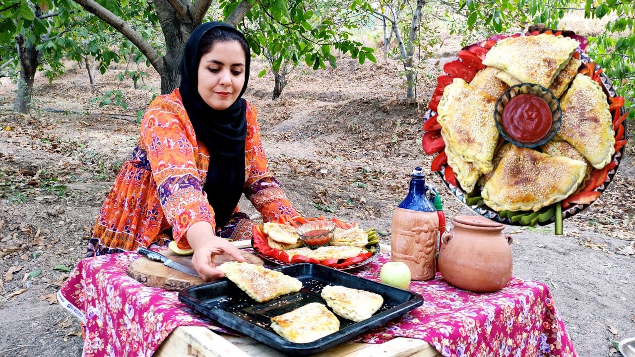 How to make samosa without oil? village style Samosa cooking in Iran