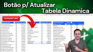 Como atualizar Tabela Dinamica de forma Automatica? Adicionar Botão no Excel