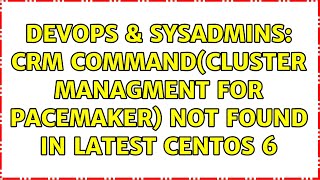 Famous DevOps & SysAdmins: crm command(cluster managment for pacemaker) not found in latest Centos 6 Wealth