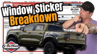 Understanding the Ford Ranger Raptor Window Sticker and tracker