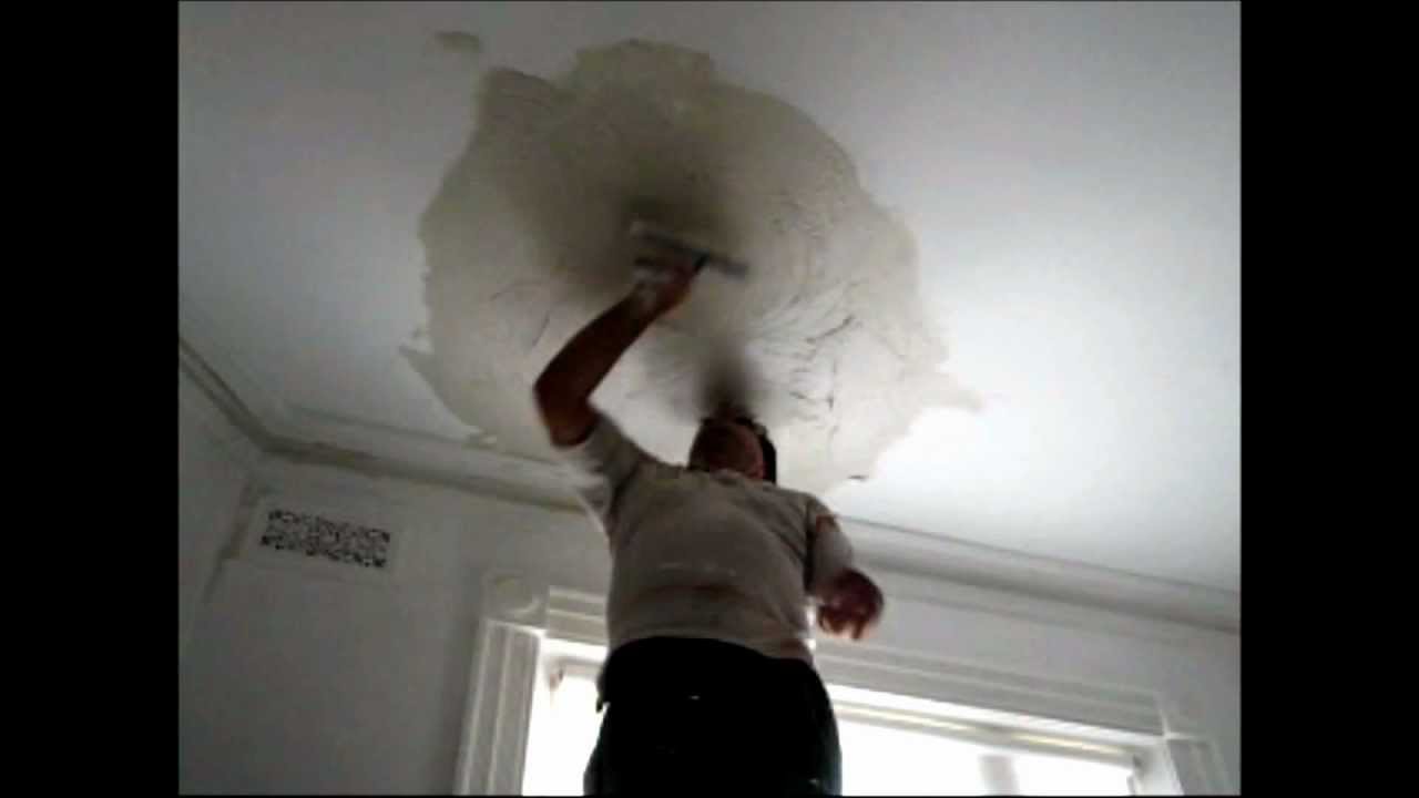 Plastering How To Repair Big Hole in The Ceiling P 4 YouTube