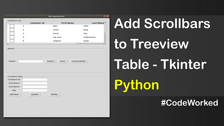 Add Scrollbars to Treeview Table Tkiner - Python