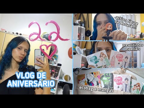 vlog de aniversário: ganhei mangás de presente?! celular novo, action figure e mais 🛍️💙