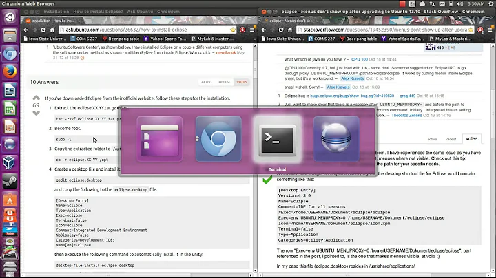 Eclipse drop-down menu fix for Ubuntu 13.10