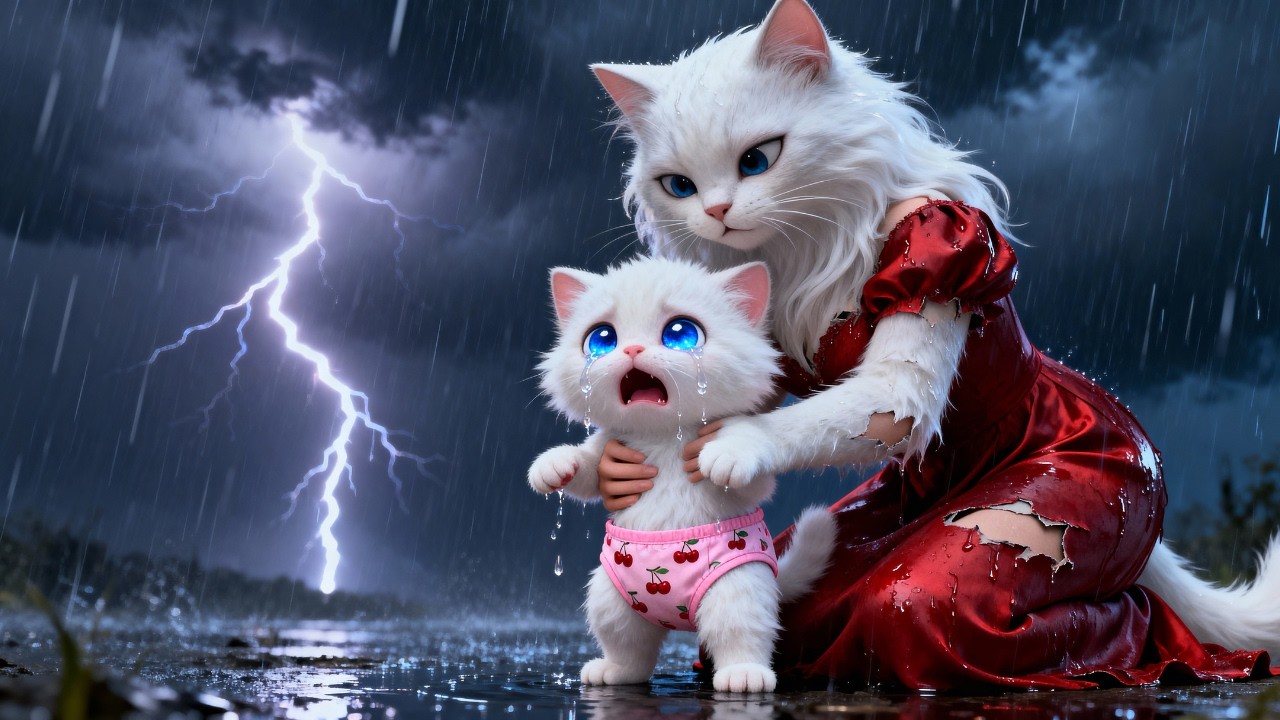Abandoned Cat Family in the Storm – Emotional Mother Cat Story | Sad Cat Animation 💔🐱