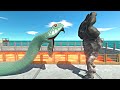 Reptiles vs mutant primates on small lava bridge  animal revolt battle simulator