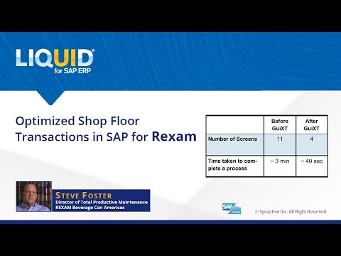 Rexam is a beverage can manufacturing company who uses GuiXT to simplify their SAP screens.
