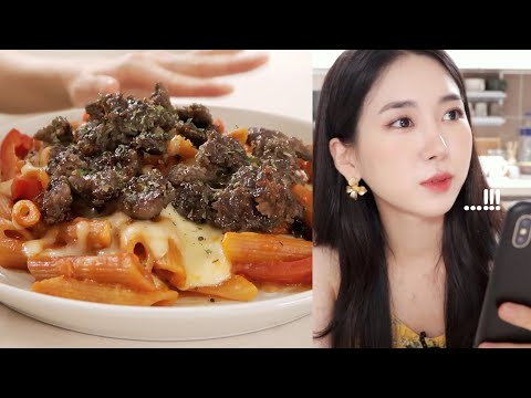 민정이네 심야식당 #3 불고기 통밀 펜네 파스타 🍝 결정장애 오는 밸런스 게임 Late Night Restaurant : Penne <strong>Pasta</strong> | Minjeong <strong>Park</strong>