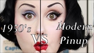 1950's Makeup VS Modern Pinup Makeup