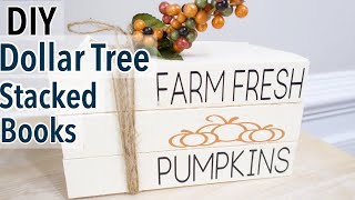 Diy Dollar Tree Stacked Books | How To Make Farmhouse Stacked Books | Fall Dollar Tree Diy
