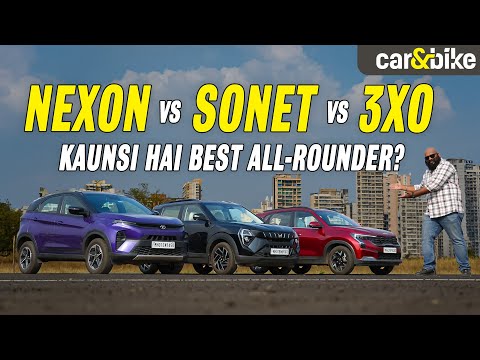 Tata Nexon vs Kia Sonet vs Mahindra XUV 3XO Comparison | Turbocharged Petrol AT Subcompact SUVs