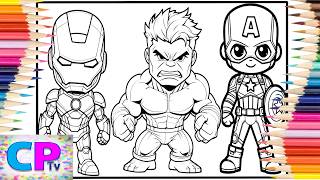 Iron Man, Hulk and Captain America in Coloring Book/Creative Video/Drawing Art/Relaxing Video