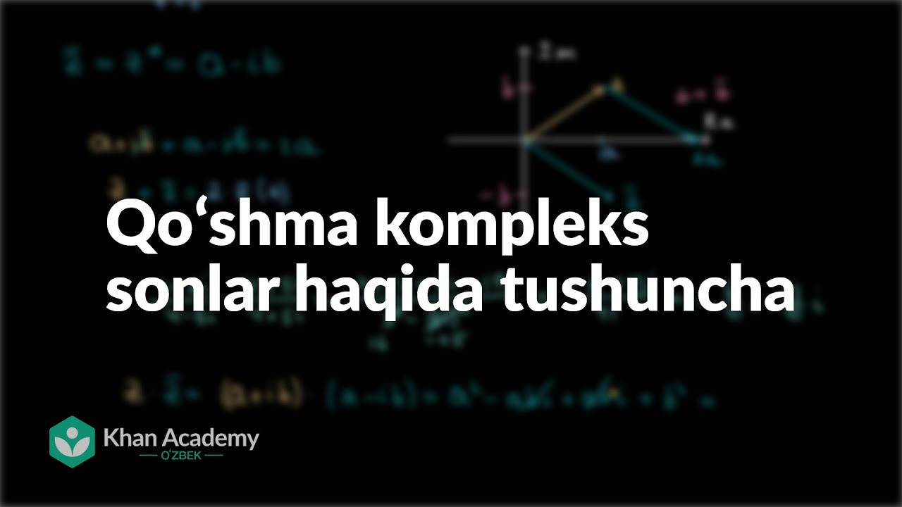 Qoʻshma kompleks sonlar haqida tushuncha | Kompleks sonlar | Matematik analiz asoslari