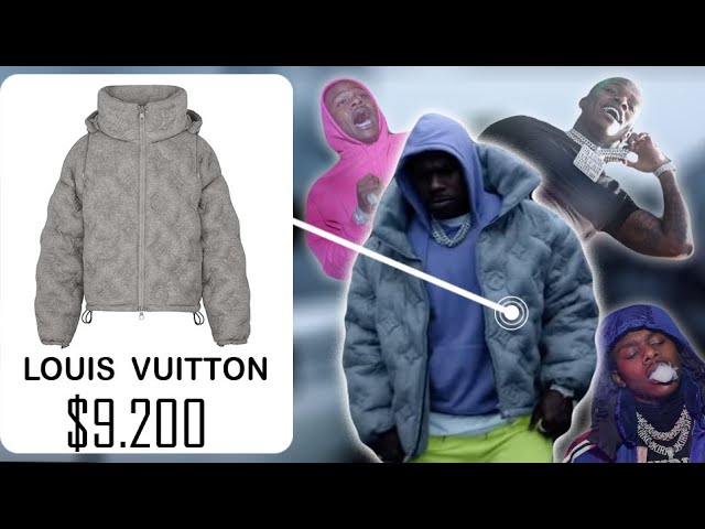 Louis Vuitton Grey Monogram Boyhood Puffer Jacket of DaBaby in the music  video Dababy - Shut Up (Official Music Video)