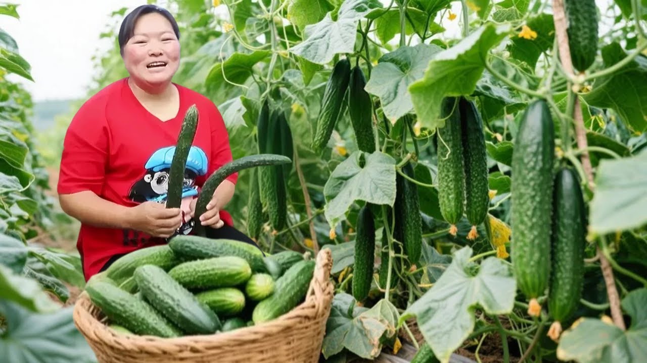 【陕北霞姐】地里黄瓜粗又长，霞姐摘1大筐泡酱黄瓜，开胃下饭，1次做10斤都不够吃！