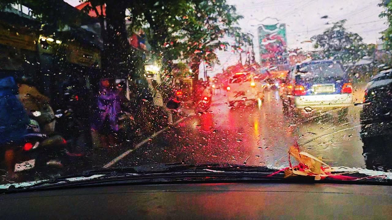 ☔️Driving in the Rain on Bali Road -Rain Sounds Fall to Deep Sleep 😴 for 
