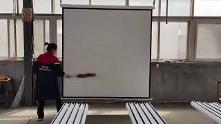 Self-locking projector screen 2*2m manual pull down 1:1 projector screen
