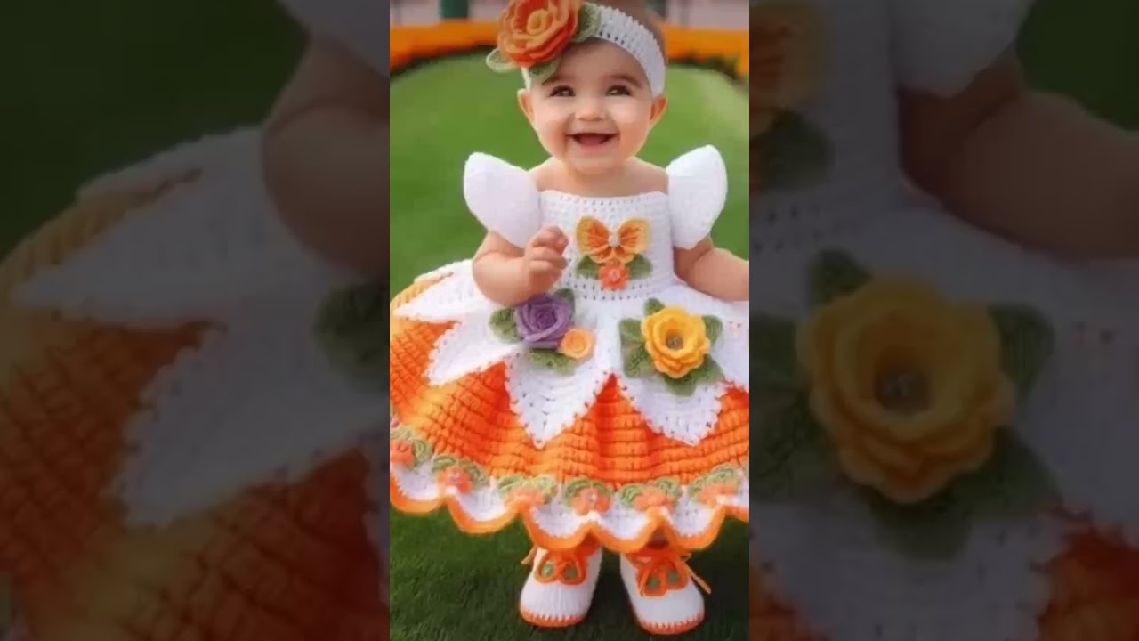 💯BEAUTIFUL CROCHET PRINCESS DRESS DESIGN FOR BABY GIRL🥰|#shorts #shortsfeed #viralshorts
