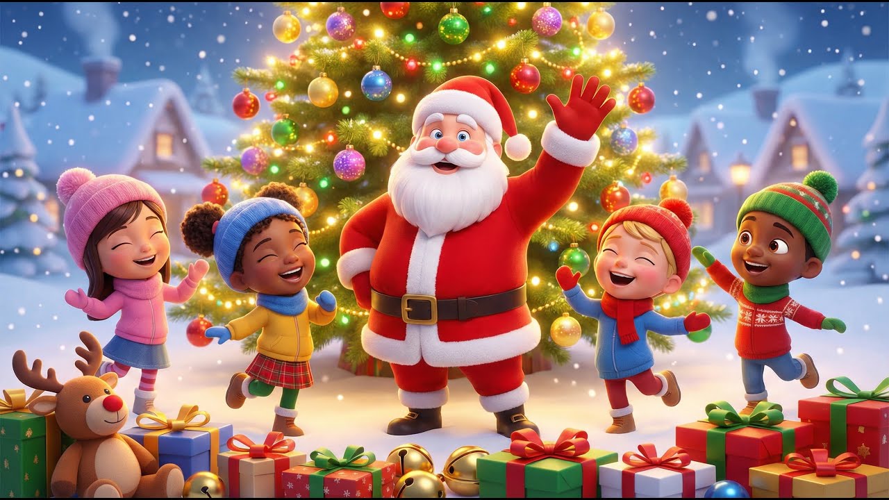 Jingle Bells Jingle Bells 🔔 | Christmas Song | Santa Claus & Kids | SKM Kids TV