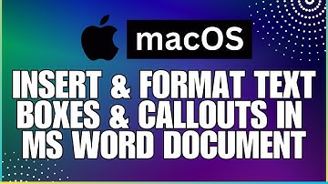 How to Insert and Format Text Boxes and Callout In a Microsoft Word Document-For MAC Users