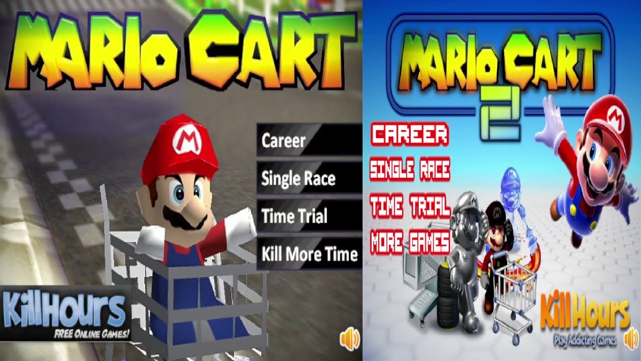 Mario Cart 1&2 (Mario Kart Flash Games) Full Longplays YouTube