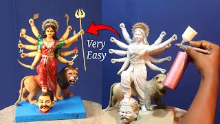 Durga murti making and coloring step by step | new model durga thakur banano