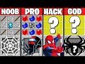 Minecraft Battle: SPIDERMAN CRAFTING CHALLENGE ~ NOOB vs PRO vs HACKER vs GOD – Superhero Animation