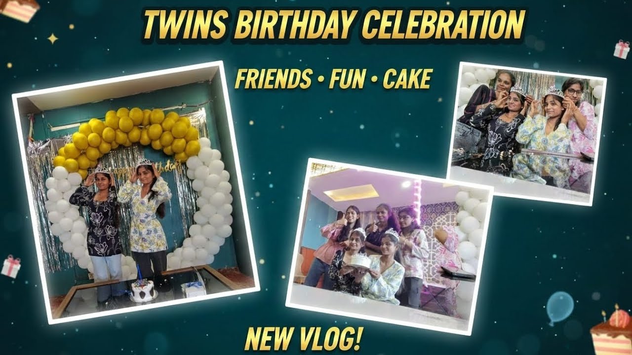 Twins  birthday 🎂 celebration with friends 😺