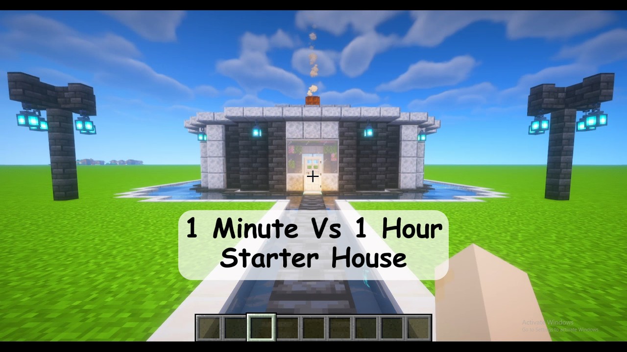 [1 Minute vs 1 Hour] Minecraft Starter House. - YouTube