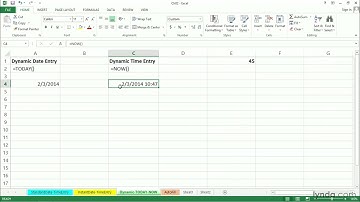Excel Tutorial - TODAY and NOW functions for dynamic date and time entry