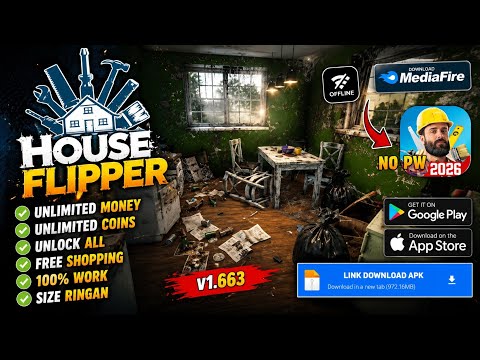 House Flipper Mod Apk v1.663 Terbaru 2026 Unlimited Money - Game Android Simulasi Terbaik Grafik HD
