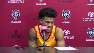 Donovan Dent Postgame - UNM vs. Wyoming (1/6/24)